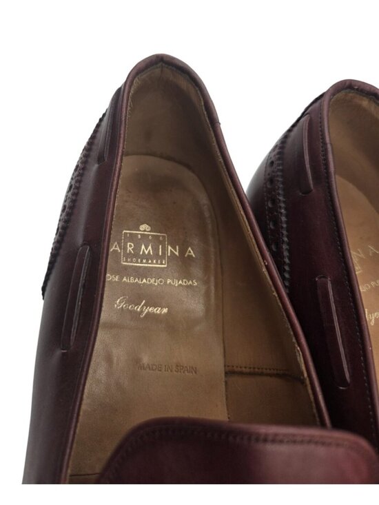 Carmina Mens Burgundy Oxblood Longwing Tassel Wingtip Loafers 80737 Sz 8.5